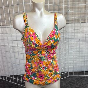 Anne Cole Multicolor Floral Swim Top 36C